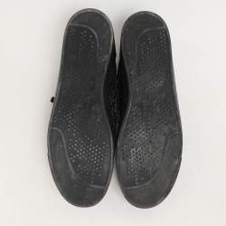Gianvito Rossi Black Knit and Leather Helena Low Top Sneakers Size 41