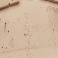 Pre Owned Gianvito Rossi Beige Leather Martis Combat Boots Size 38