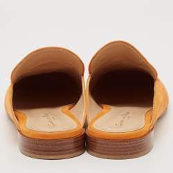 Pre Owned Gianvito Rossi Orange Suede Palau Mules Size 36