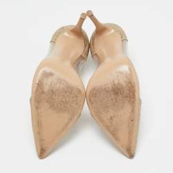 Gianvito Rossi Gold/Transparent Glitter and PVC Plexi Pumps Size 41