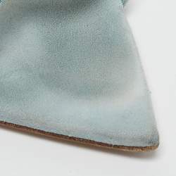 Pre Owned Gianvito Rossi Blue Suede and PVC Crystal Elle Slide Sandals Size 40