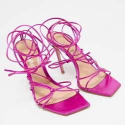 Pre Owned Gianvito Rossi Metallic Pink Leather Sylvie Sandals Size 41