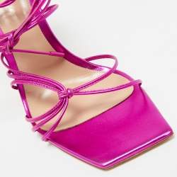 Pre Owned Gianvito Rossi Metallic Pink Leather Sylvie Sandals Size 41