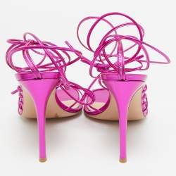 Pre Owned Gianvito Rossi Metallic Pink Leather Sylvie Sandals Size 41