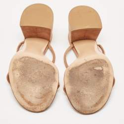 Gianvito Rossi Beige Suede Slide Sandals Size 37.5