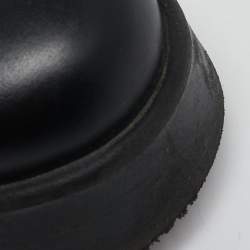 Pre Owned Gianvito Rossi Black Leather Marloe Combat Boots Size 38