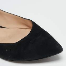 Gianvito Rossi Black Suede Femi Ankle Wrap Pointed Toe Flats Size 38.5
