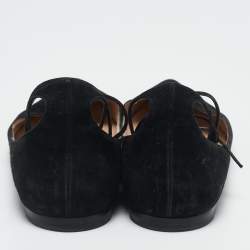Gianvito Rossi Black Suede Femi Ankle Wrap Pointed Toe Flats Size 38.5