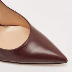 Gianvito Rossi Dark Burgundy Leather Gianvito 105 Pointed Toe Pumps Size 37