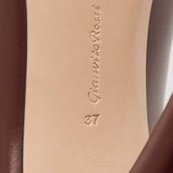 Gianvito Rossi Dark Burgundy Leather Gianvito 105 Pointed Toe Pumps Size 37