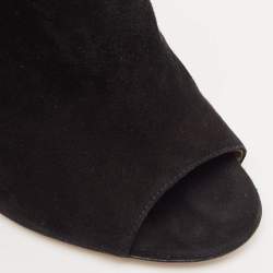 Gianvito Rossi Black Suede Slingback Booties Size 38.5