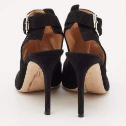 Gianvito Rossi Black Suede Slingback Booties Size 38.5