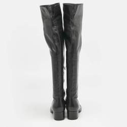 Pre Owned Gianvito Rossi Black Leather Over The Knee Boots Size 39.5