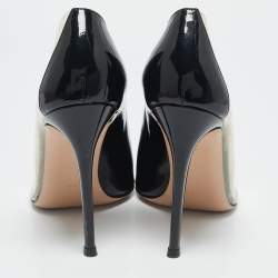 Gianvito Rossi Black Patent Leather and PVC Plexi Pointed Toe Pumps Size 41