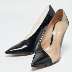 Gianvito Rossi Black Patent Leather and PVC Plexi Pointed Toe Pumps Size 41