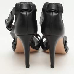 Pre Owned Gianvito Rossi Black Leather Ankle Strap Sandals Size 41