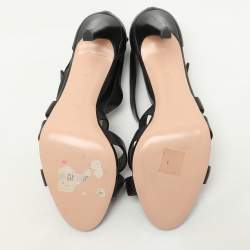 Pre Owned Gianvito Rossi Black Leather Ankle Strap Sandals Size 41