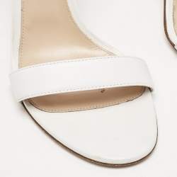 Pre Owned Gianvito Rossi White Suede Embellished Portofino Ankle Cuff Sandals Size 40