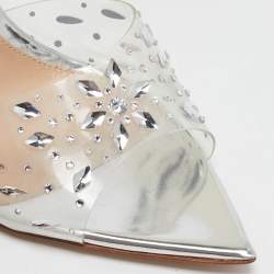 Pre Owned Gianvito Rossi Transparent PVC and Patent Elle Slide Sandals Size 38.5