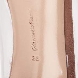 Gianvito Rossi Beige/Transparent Suede and PVC Plexi Pumps Size 38