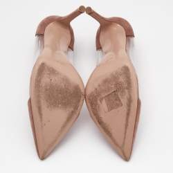 Gianvito Rossi Beige/Transparent Suede and PVC Plexi Pumps Size 38