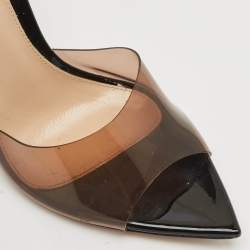 Pre Owned Gianvito Rossi Black PVC Elle Slide Sandals Size 37