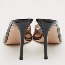 Pre Owned Gianvito Rossi Black PVC Elle Slide Sandals Size 37