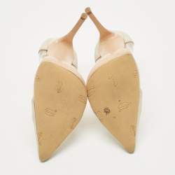 Gianvito Rossi Pearl White Leather and PVC Plexi Pumps Size 40