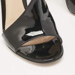 Pre Owned Gianvito Rossi Black Patent Leather Demi Cut Out Pumps Size 37.5