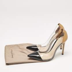 Gianvito Rossi Black/Brown Patent Leather and PVC Plexi Pumps Size 38