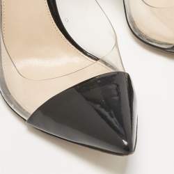 Gianvito Rossi Black/Brown Patent Leather and PVC Plexi Pumps Size 38