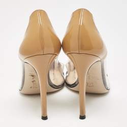 Gianvito Rossi Black/Brown Patent Leather and PVC Plexi Pumps Size 38
