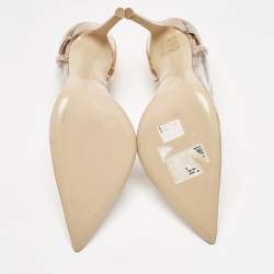 Gianvito Rossi Rose Gold Leather and PVC Leif D'orsay Pumps Size 40