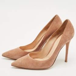 Pre Owned Gianvito Rossi Brown Suede Pointed Toe Pumps Size 41