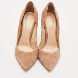 Pre Owned Gianvito Rossi Brown Suede Pointed Toe Pumps Size 41