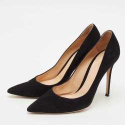 Gianvito Rossi Black Suede Pointed Toe Pumps Size 41