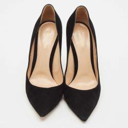 Gianvito Rossi Black Suede Pointed Toe Pumps Size 41