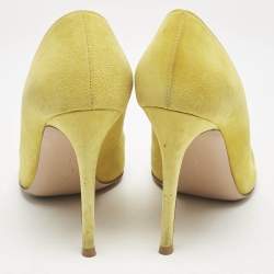 Gianvito Rossi Yellow Suede Pointed Toe Pumps Size 39
