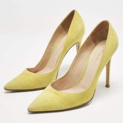 Gianvito Rossi Yellow Suede Pointed Toe Pumps Size 39