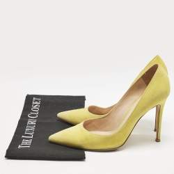 Gianvito Rossi Yellow Suede Pointed Toe Pumps Size 39