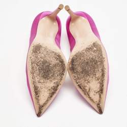 Gianvito Rossi Fuchsia Pink Satin Gianvito 105 Pointed Toe Pumps Size 39