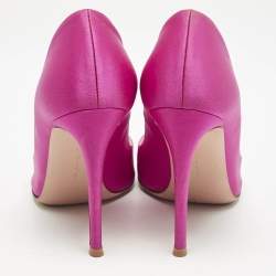 Gianvito Rossi Fuchsia Pink Satin Gianvito 105 Pointed Toe Pumps Size 39