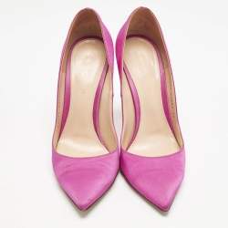 Gianvito Rossi Fuchsia Pink Satin Gianvito 105 Pointed Toe Pumps Size 39