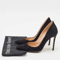 Gianvito Rossi Black Suede Pointed Toe Pumps Size 39