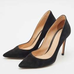 Gianvito Rossi Black Suede Pointed Toe Pumps Size 39