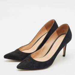 Gianvito Rossi Black Suede Gianvito 85 Pointed Toe Pumps Size 39