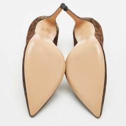 Gianvito Rossi Dark Brown Metallic Lurex Fabric Gianvito Pointed Toe Pumps Size 39