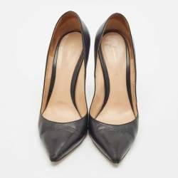 Pre Owned Gianvito Rossi Black Leather Gianvito 105 Pointed Toe Pumps Size 39