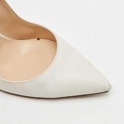 Pre Owned Gianvito Rossi White Leather Gianvito 105 Pointed Toe Pumps Size 39