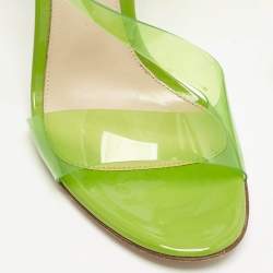 Gianvito Rossi Green PVC Metropolis Strappy Slingback Sandals Size 37